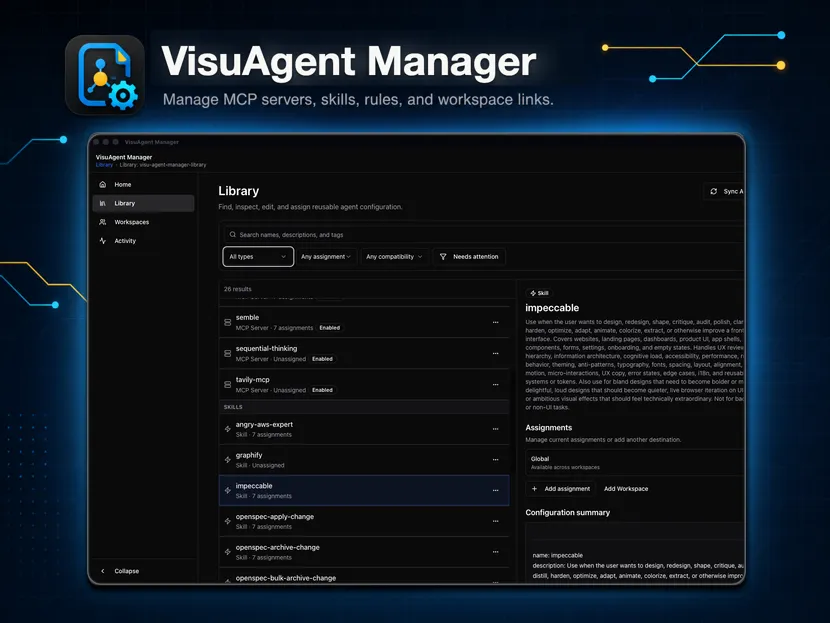 VisuAgent Manager product screenshot